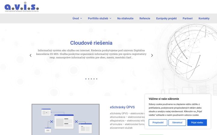 Screenshot di avispro.sk
