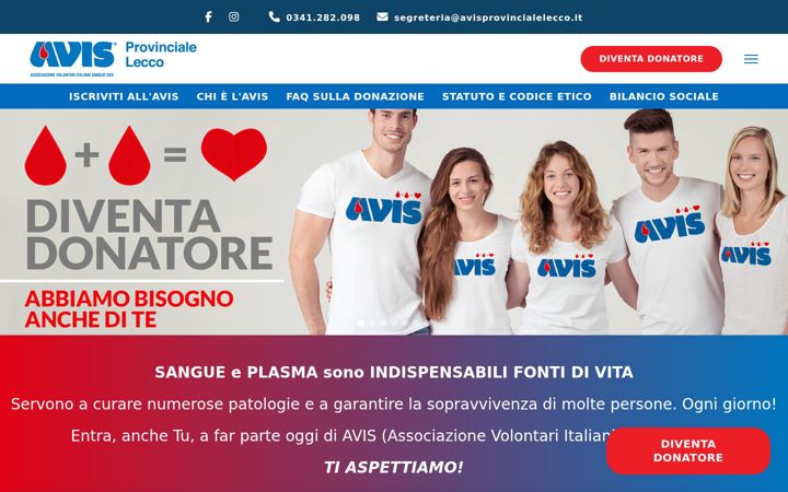 Screenshot of avisprovincialelecco.it