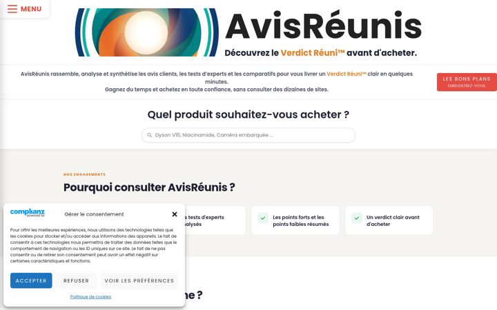 Screenshot ta' avisreunis.fr