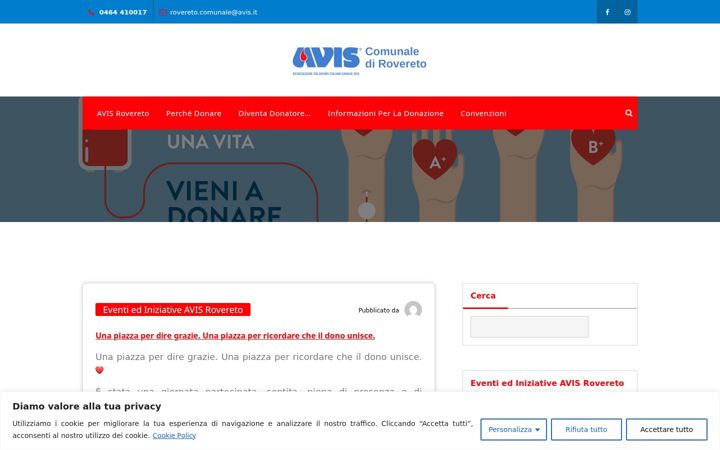 Captură de ecran a avisrovereto.it
