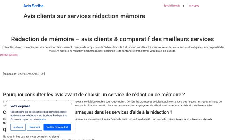 Screenshot of avisscribe.fr