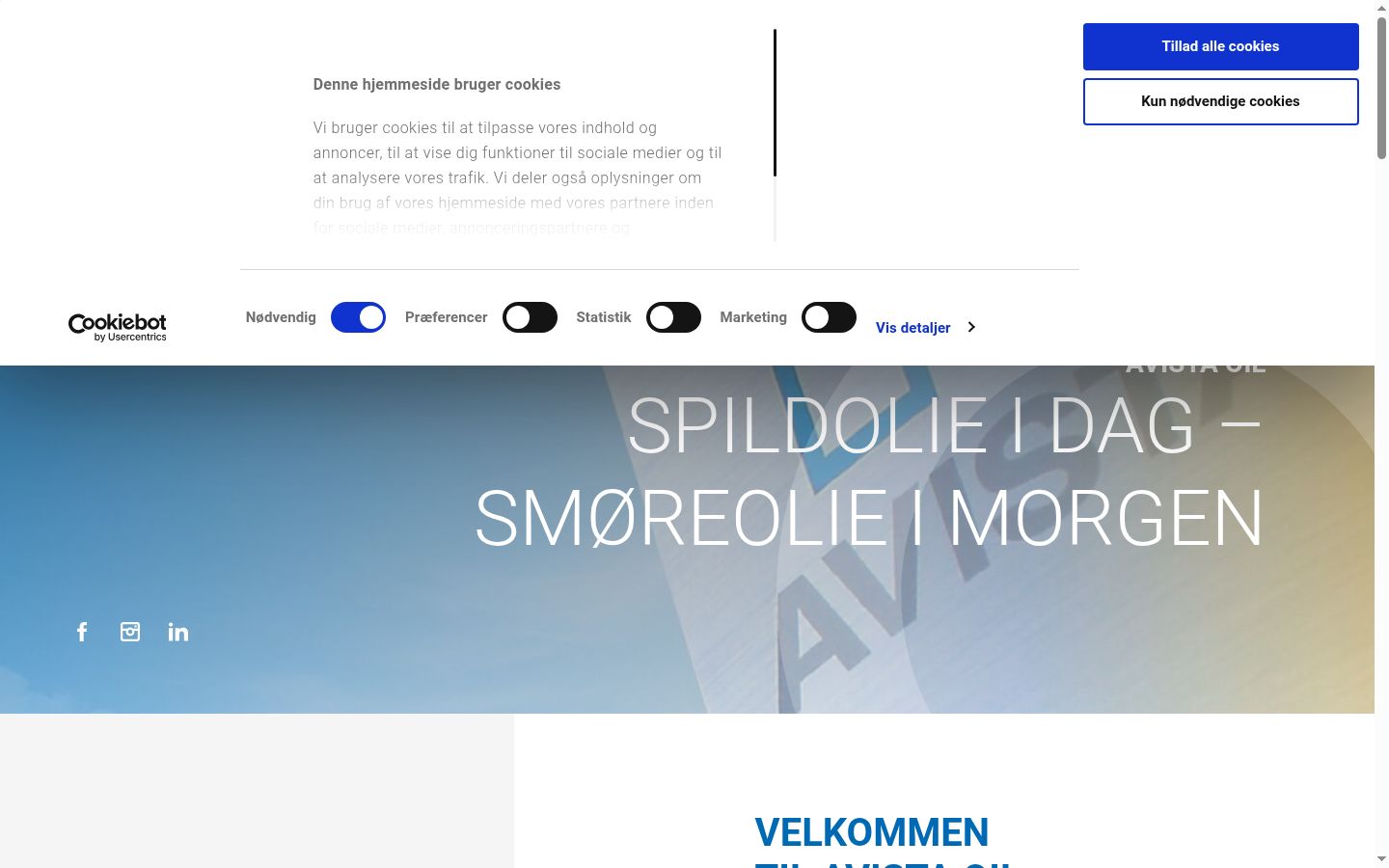 Screenshot tal-banner tal-kunsens muri qabel kwalunkwe interazzjoni