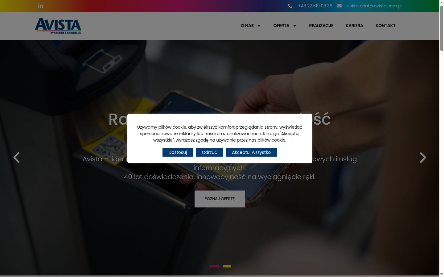 Screenshot del banner di consenso mostrato prima di qualsiasi interazione
