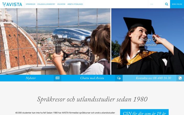 Screenshot of avista.nu