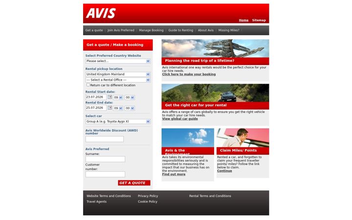 Screenshot of avisworld.com