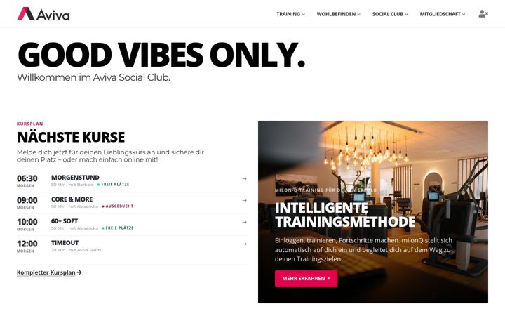 Screenshot of aviva-fitness.com