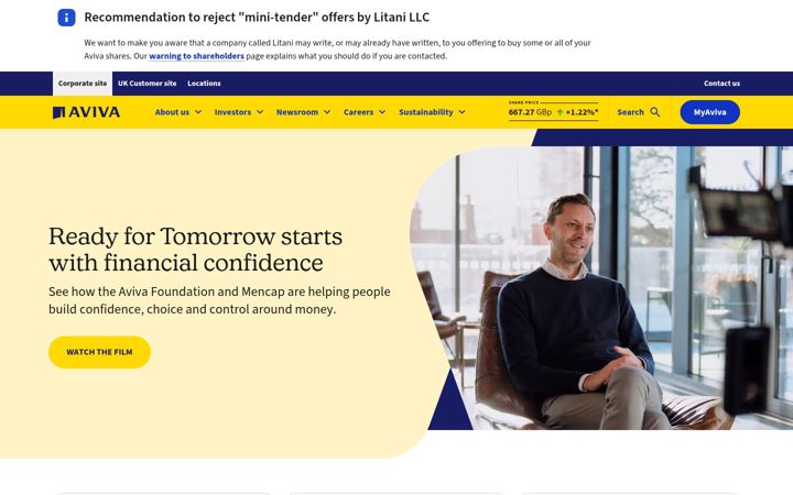 Screenshot of aviva.com