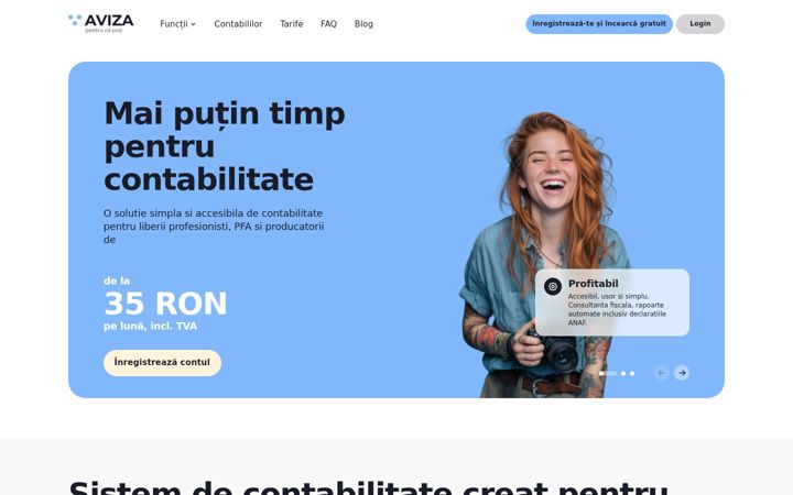 Screenshot of aviza.ro