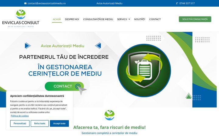 Screenshot of avizeautorizatiimediu.ro