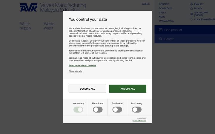 Screenshot of avkvalves.com.my
