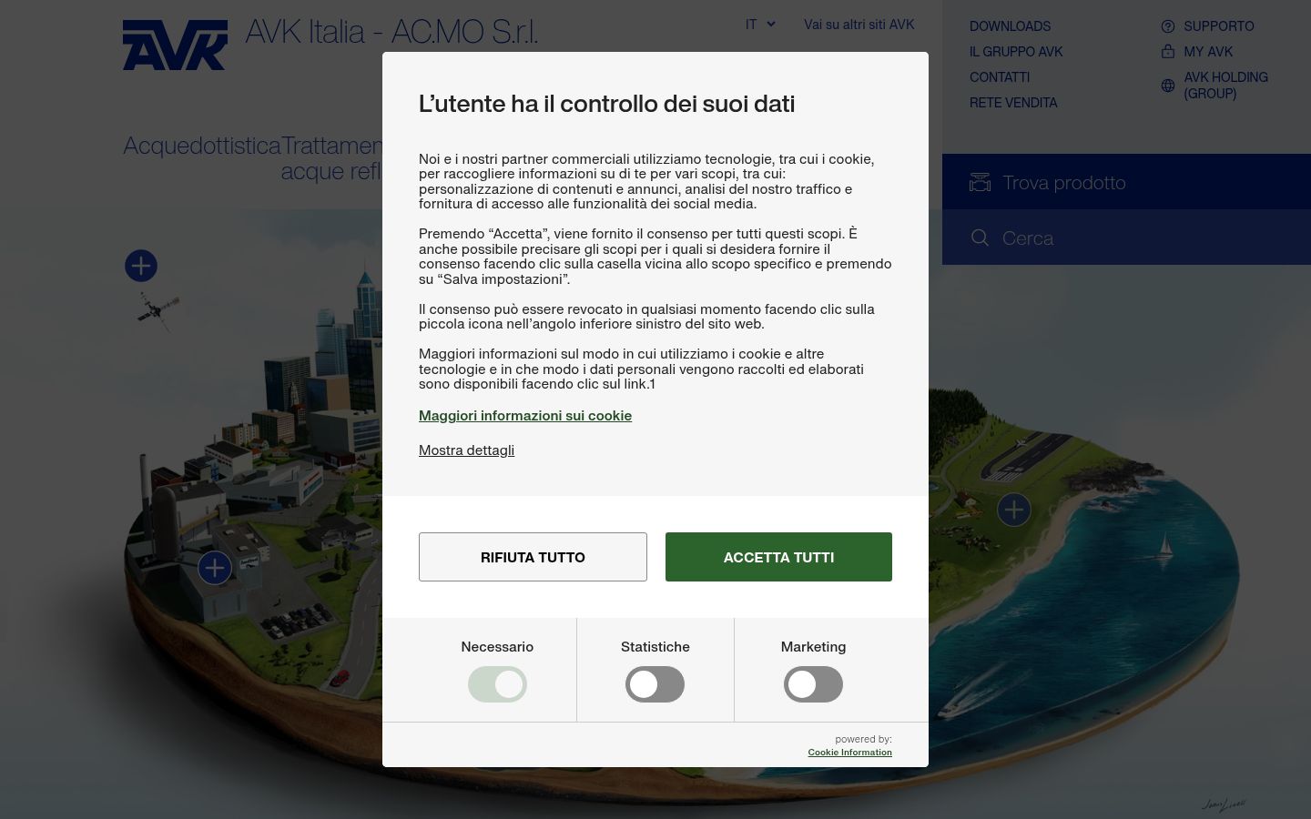 Posnetek zaslona pasice za privolitev, prikazane pred kakršno koli interakcijo