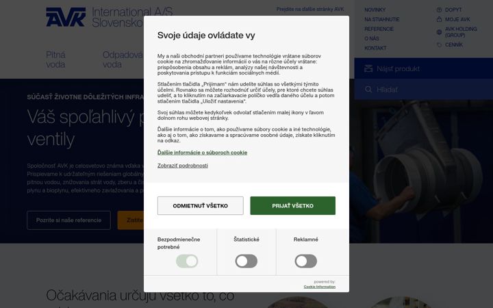 Screenshot di avkvalves.sk