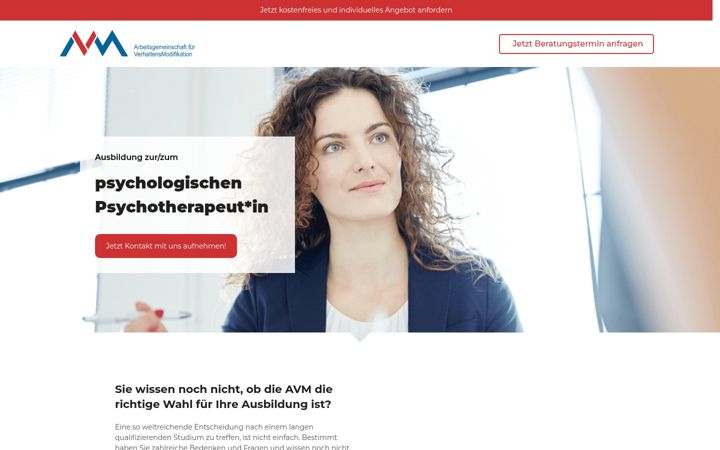 Screenshot of avm-psychotherapie-ausbildung.de