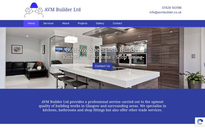 Screenshot of avmbuilder.co.uk