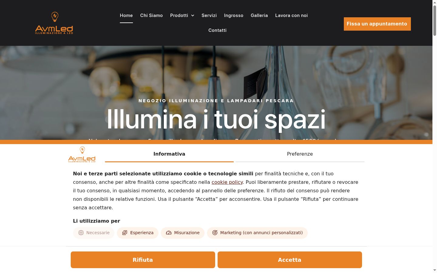 Posnetek zaslona pasice za privolitev, prikazane pred kakršno koli interakcijo