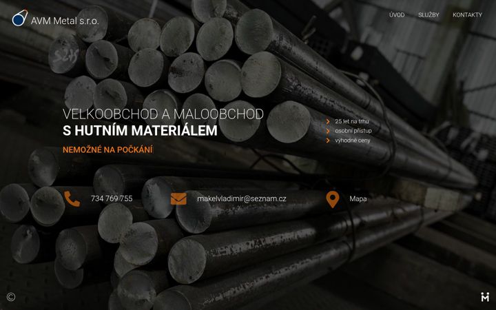 Screenshot of avmmetal.cz