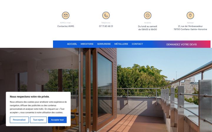 Skjámynd af avms-miroiterie-serrurerie-metallerie.fr