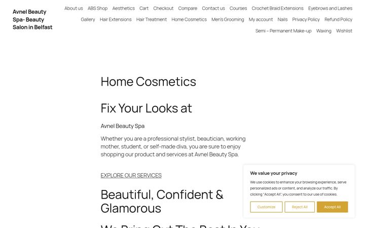 Screenshot of avnelbeautyspa.co.uk