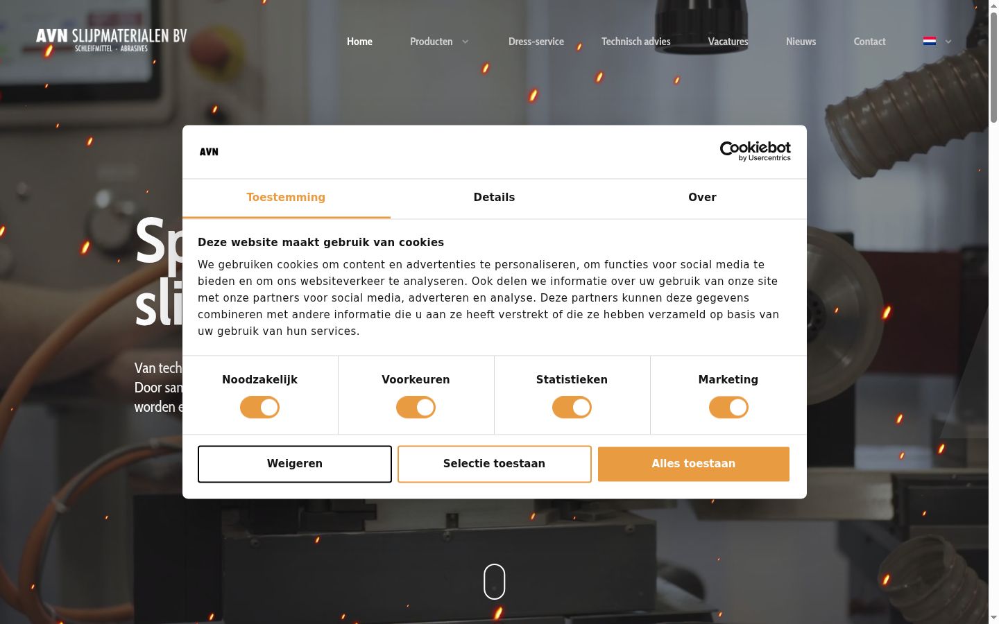 Capture d'écran de la bannière de consentement affichée avant toute interaction
