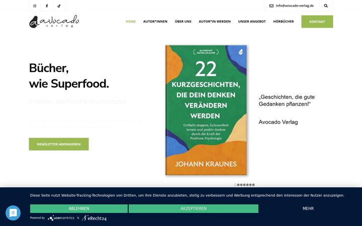 Ekrano kopija avocado-verlag.de