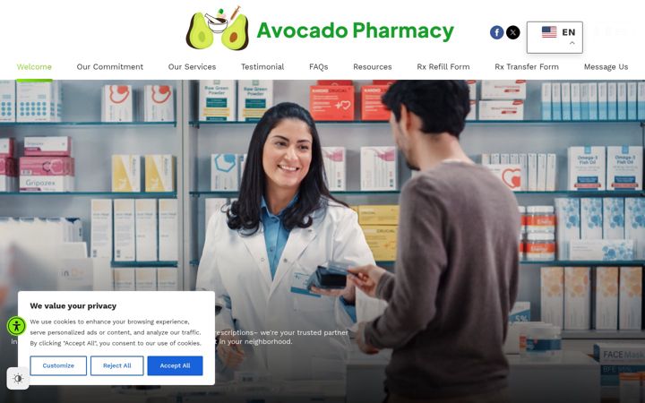 Screenshot of avocadopharmacy.com