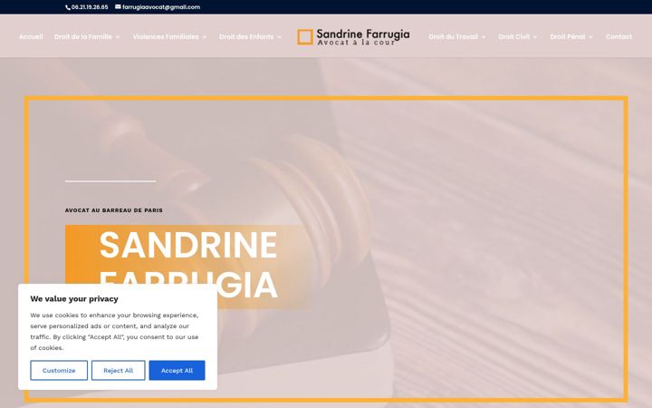Kuvakaappaus sivustosta avocat-farrugia.fr