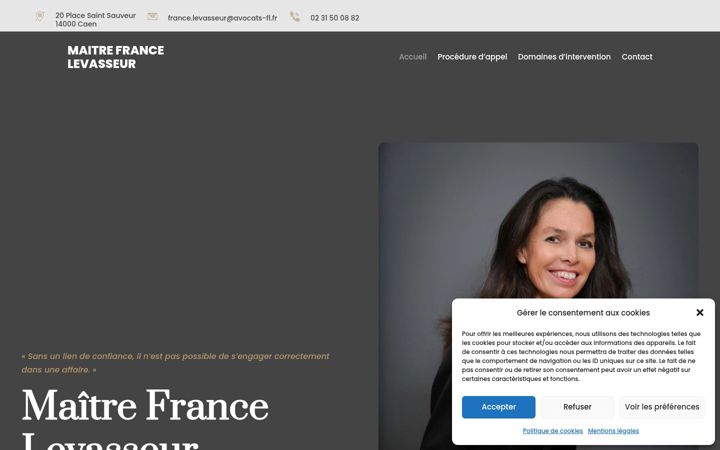 Kuvakaappaus sivustosta avocat-francelevasseur-caen14.fr