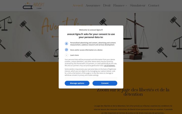 Screenshot ta' avocat-ligne.fr