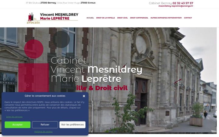 Screenshot of avocat-mesnildrey-lepretre.fr