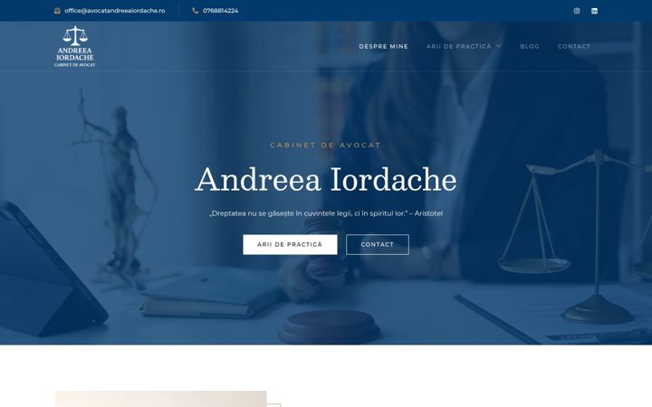 Screenshot of avocatandreeaiordache.ro