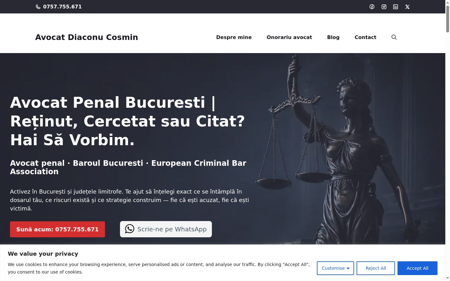 Képernyőkép a bármilyen interakció előtt megjelenő hozzájárulási bannerről