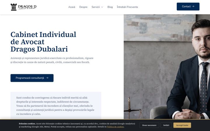 Screenshot of avocatdragosdubalari.ro