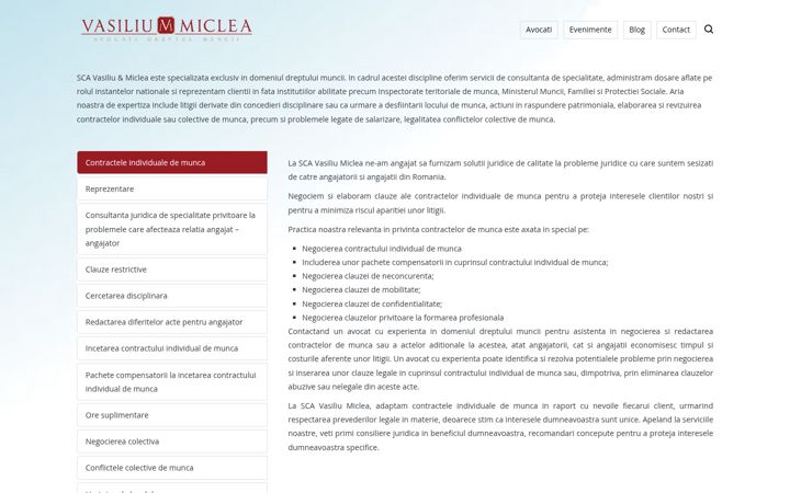 Screenshot of avocatdreptulmuncii.ro