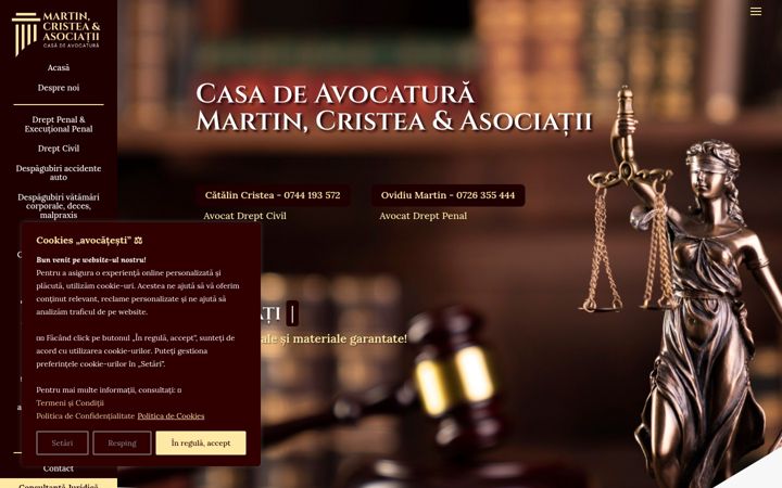 Screenshot stránky avocatimartincristea.ro
