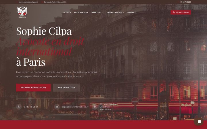 Snimka zaslona za avocatinternational.fr