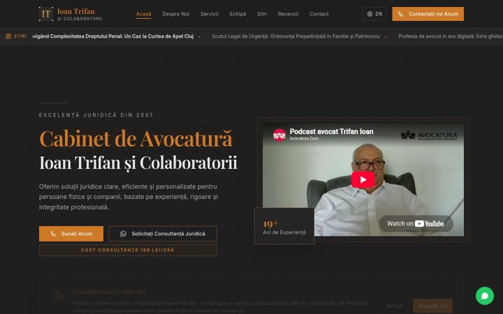 Screenshot stránky avocatioantrifansicolaboratorii.ro