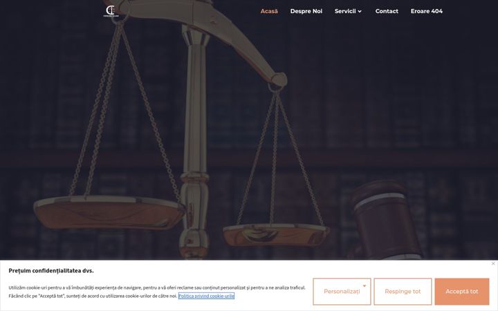 Screenshot stránky avocatiuliancojeanu.ro