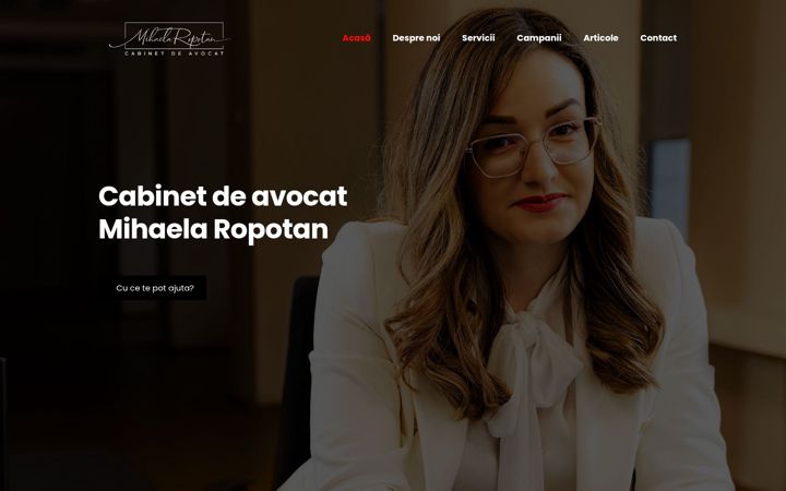Ekrānuzņēmums no avocatmihaelaropotan.ro