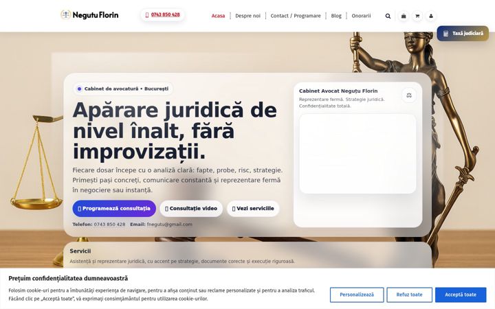 Ekrānuzņēmums no avocatnegutuflorin.ro