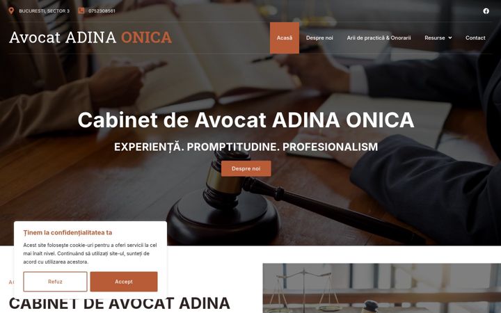 Ekrānuzņēmums no avocatonica.ro