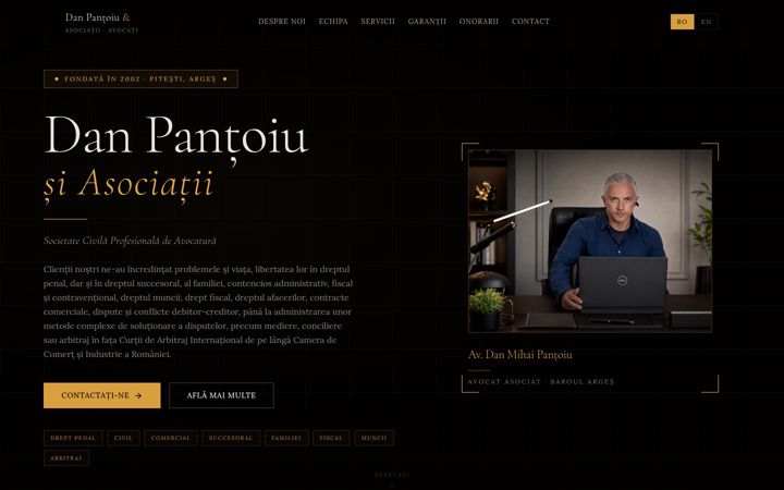 Ekrānuzņēmums no avocatpantoiu.ro