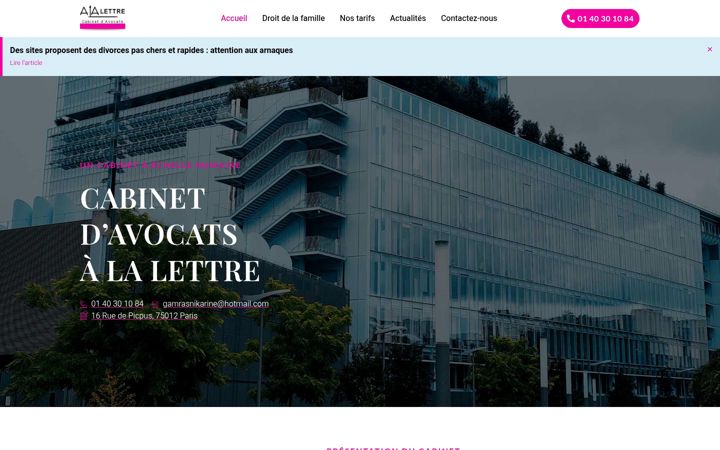 Snimka zaslona za avocats-alalettre.fr