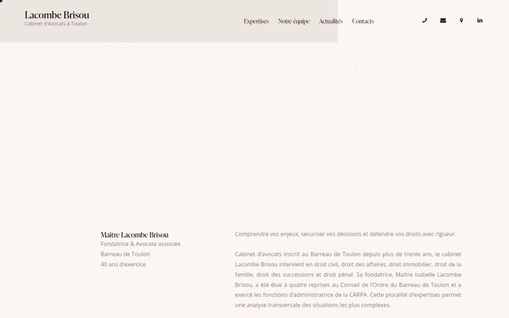 Snimka zaslona za avocats-lacombe-brisou.fr