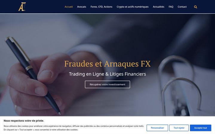 Snimka zaslona za avocats-litiges-financiers.fr