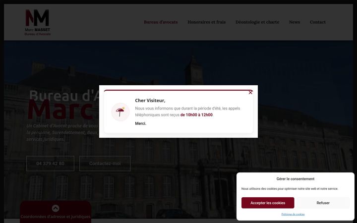 Screenshot of avocats-masset.be
