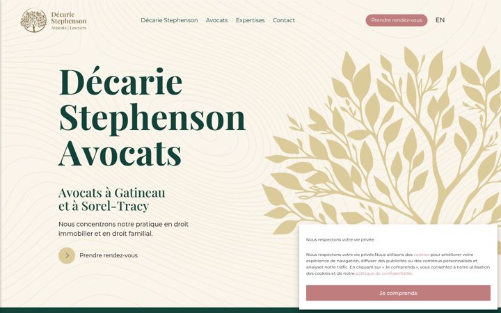 Screenshot of avocatsgatineau.ca
