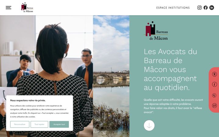 Kuvakaappaus sivustosta avocatsmacon.fr