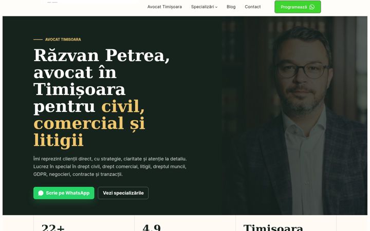 Snímek obrazovky avocattimisoara.eu