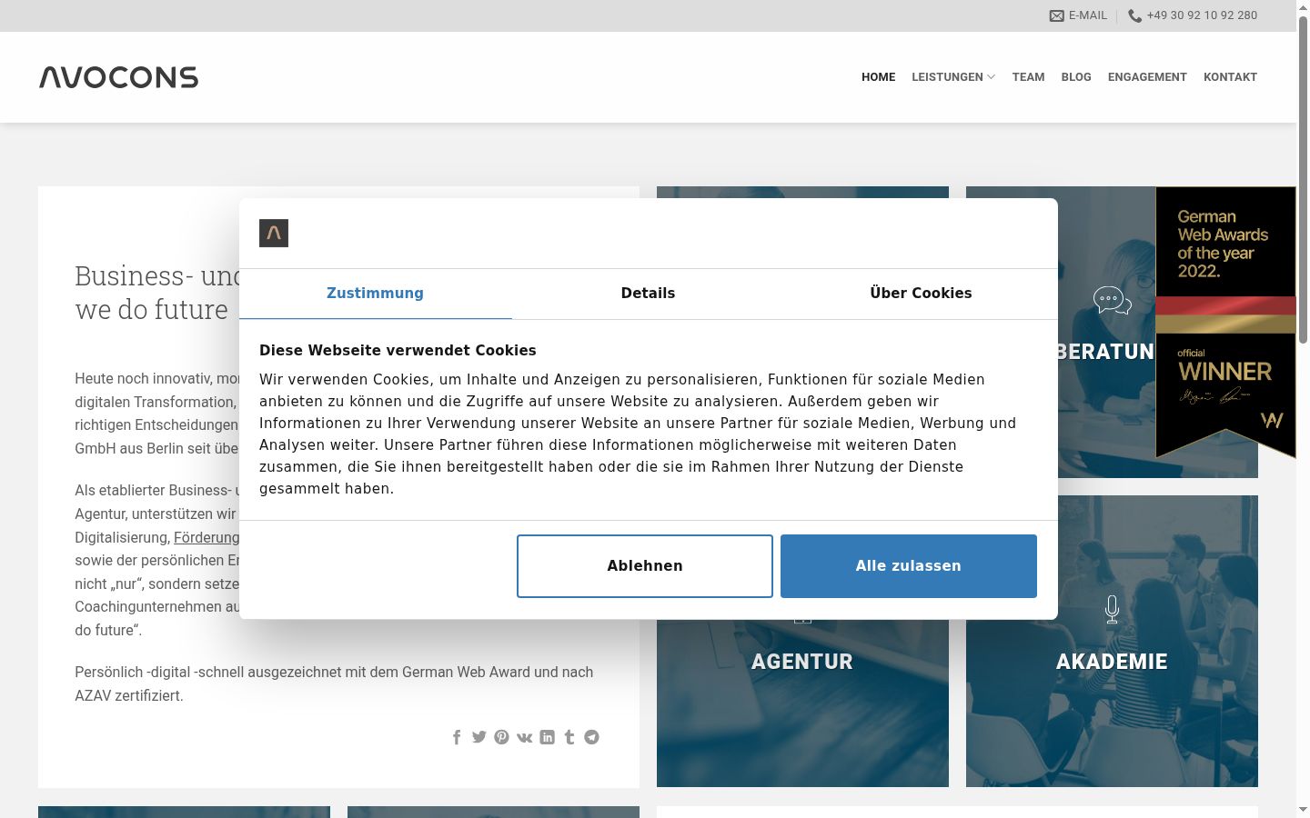 Screenshot van de toestemmingsbanner zoals getoond vóór enige interactie