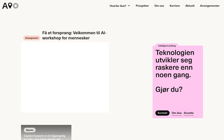 Screenshot of avoconsulting.no
